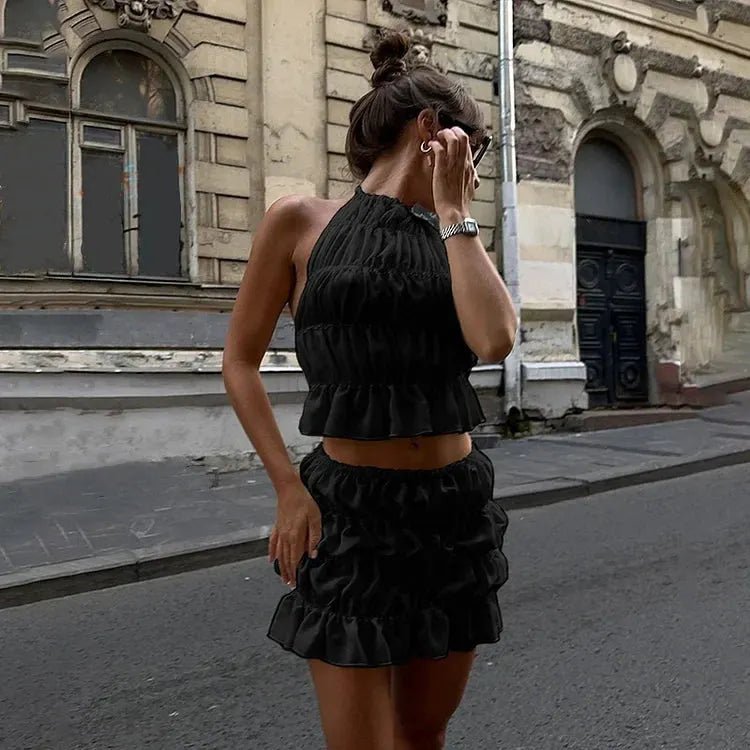 Carla Pleated Backless Two-Piece Set