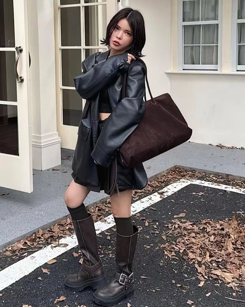 Carly Tote-Bag aus Veloursleder mit Frost-Effekt