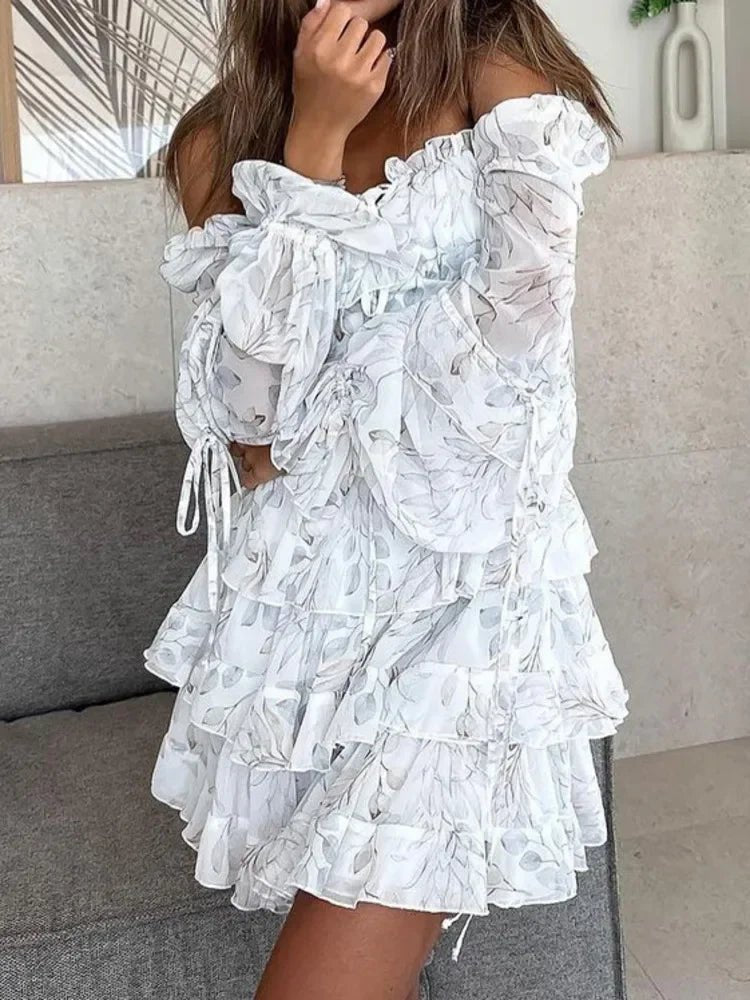 Cate Minikleid mit eckigem Ausschnitt und Puffärmeln