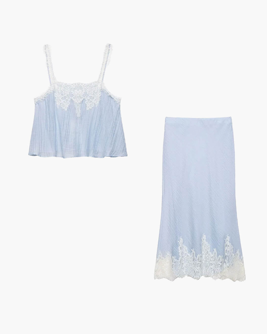 Celeste Zweiteiliges Midiset mit Spitzen-Patchwork