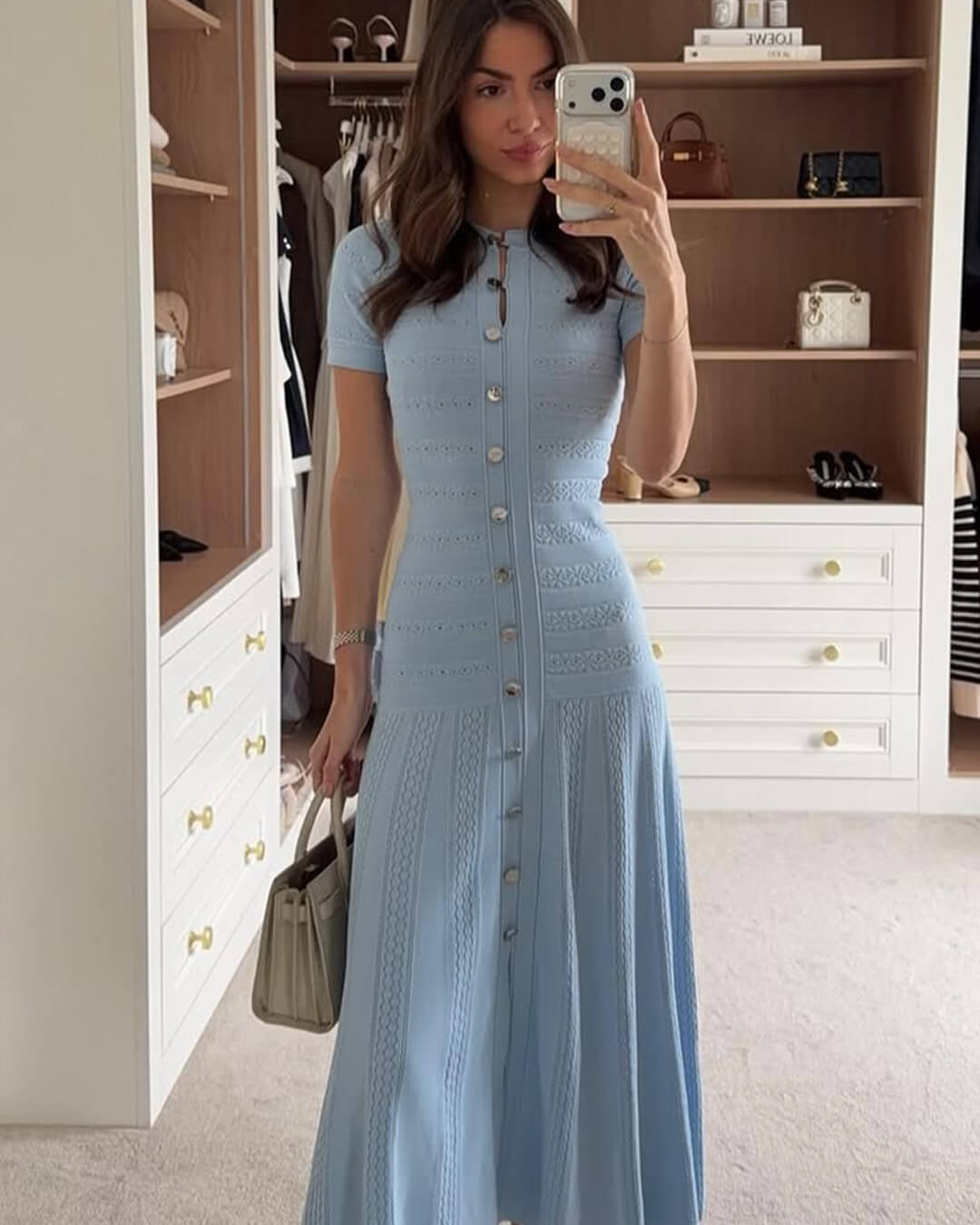 Celeste Midikleid aus geripptem Strick