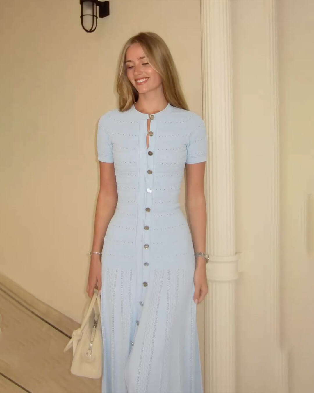 Celeste Midikleid aus geripptem Strick