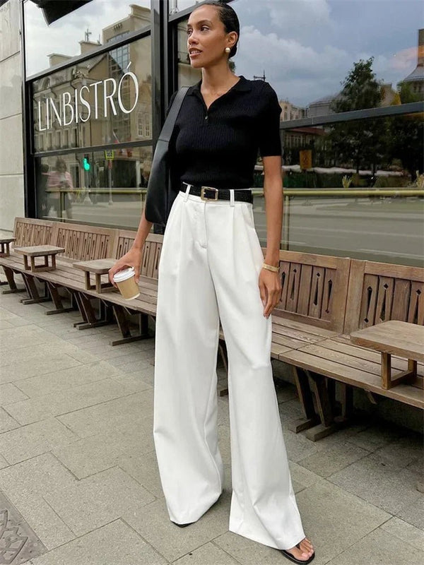 Celia Hose mit hohem Bund und weitem Bein
