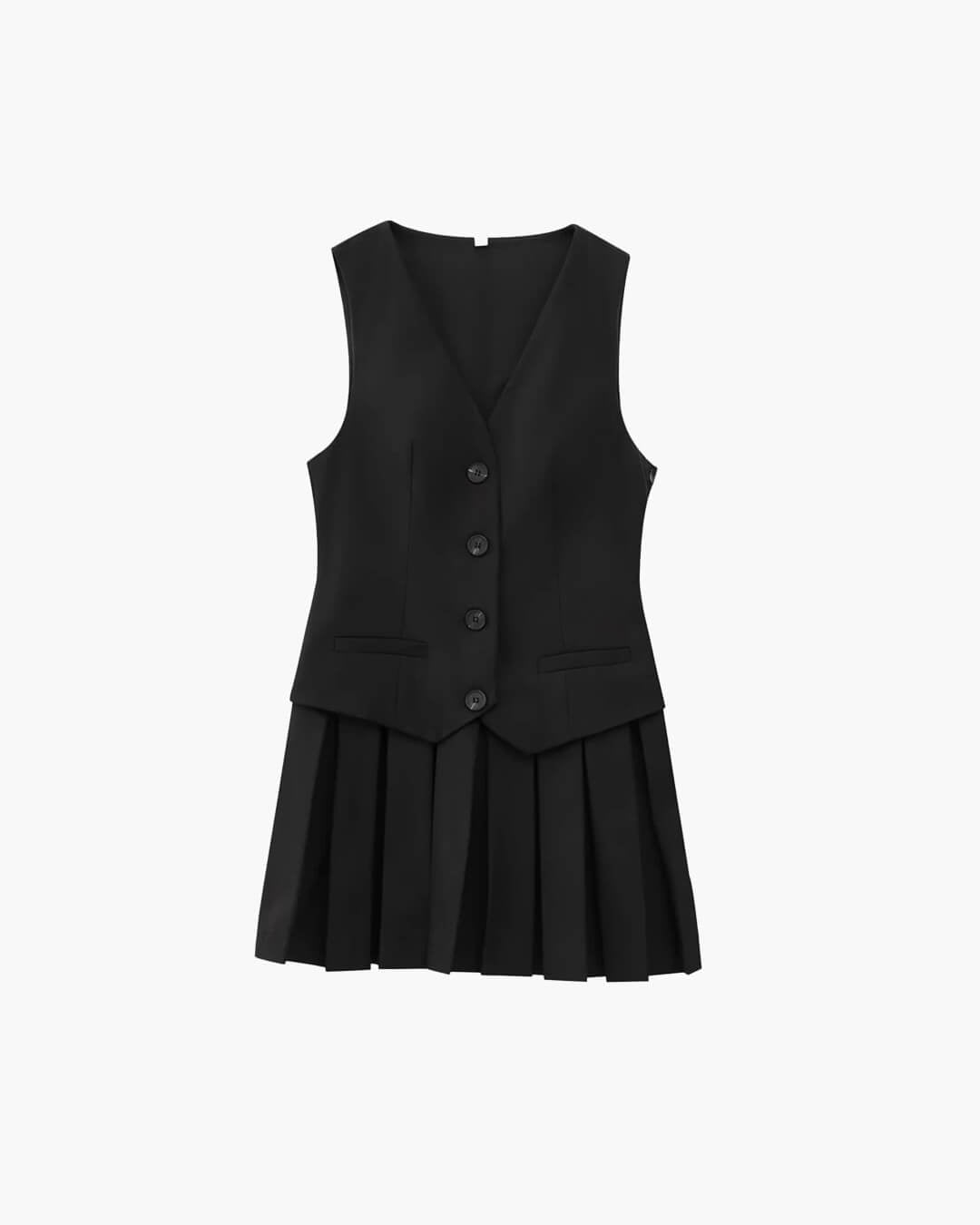 Cheryl ärmelloses plissiertes Minikleid