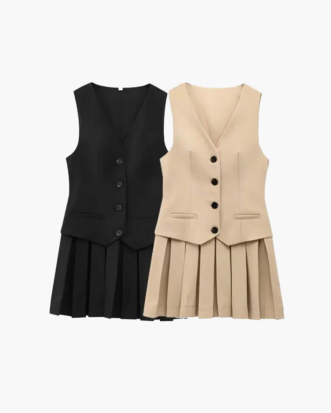 Cheryl ärmelloses plissiertes Minikleid