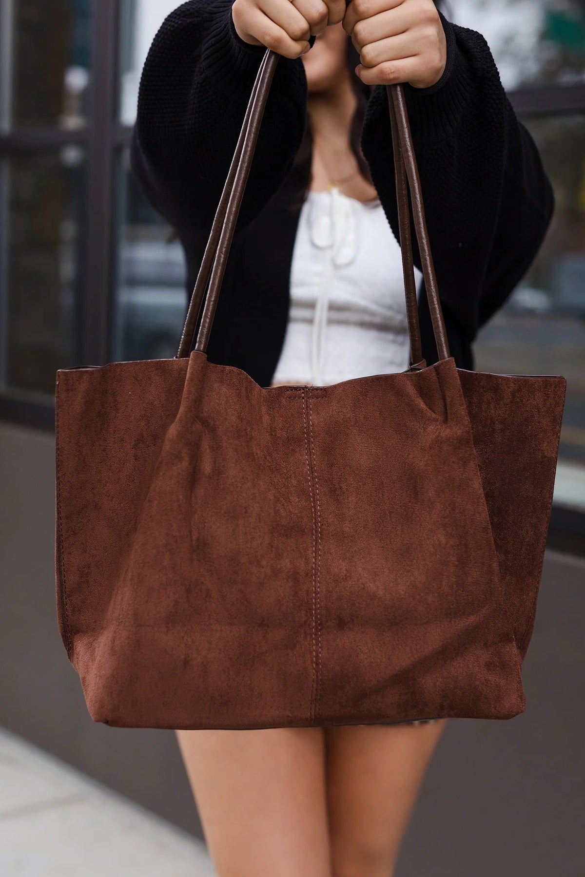 Cheska Wildleder-Shopper mit Täschchen