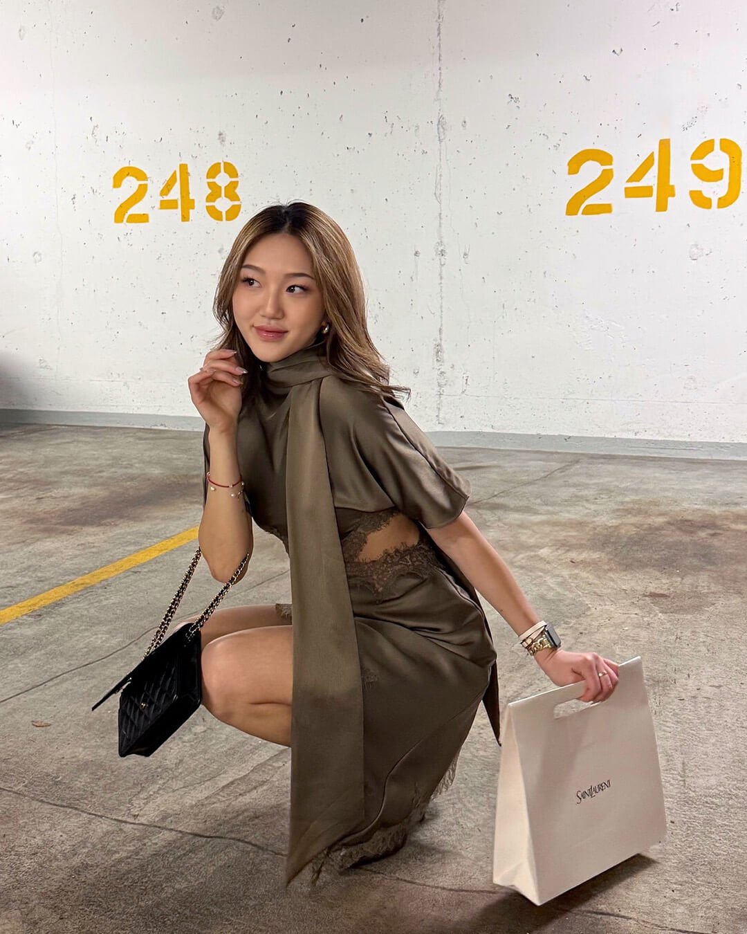 Bianca Cut Out Satin Mini Dress