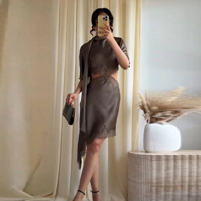 Bianca Cut Out Satin Mini Dress