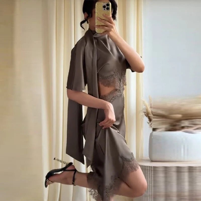 Bianca Cut Out Satin Mini Dress