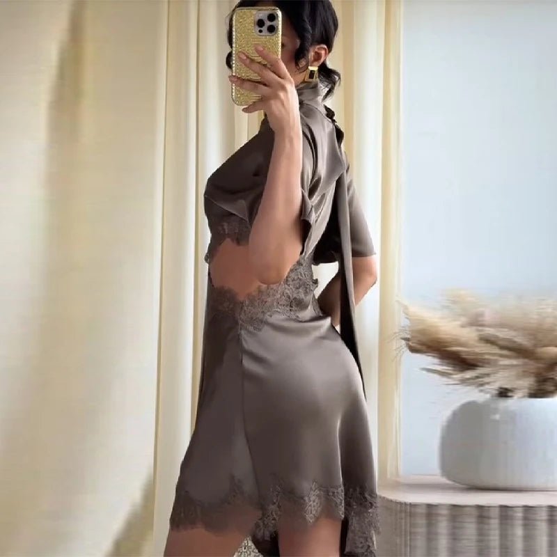 Bianca Cut Out Satin Mini Dress