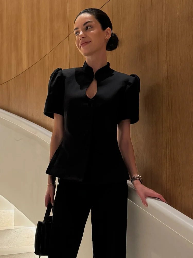 Collette Top mit Stehkragen