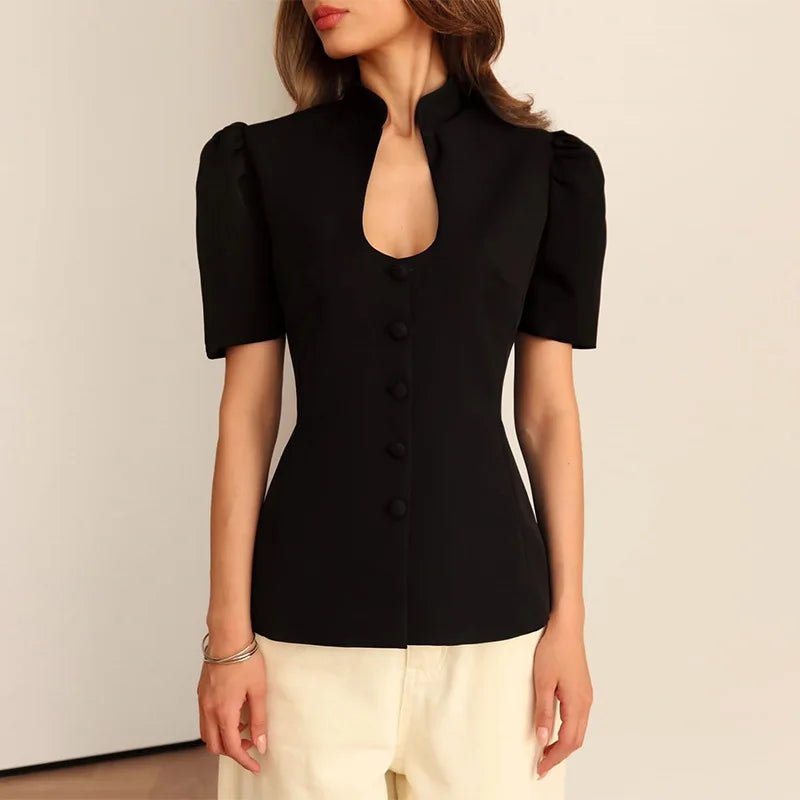 Collette Top mit Stehkragen