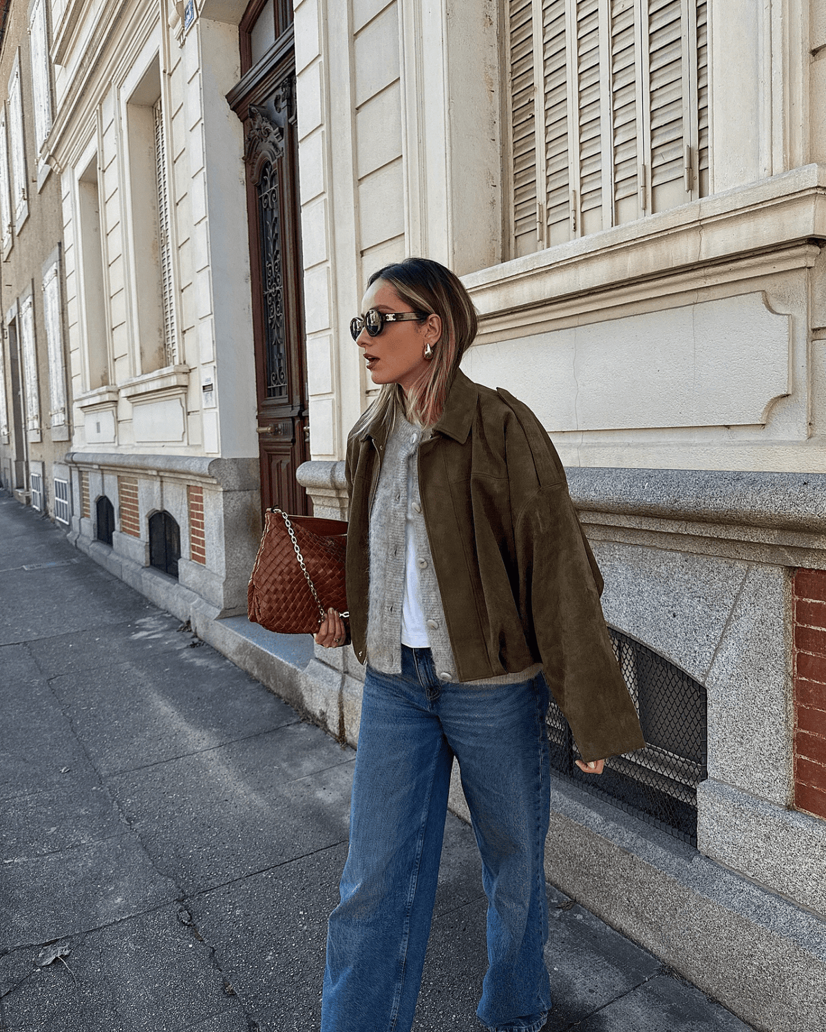 Constance Bomberjacke aus Wildlederimitat