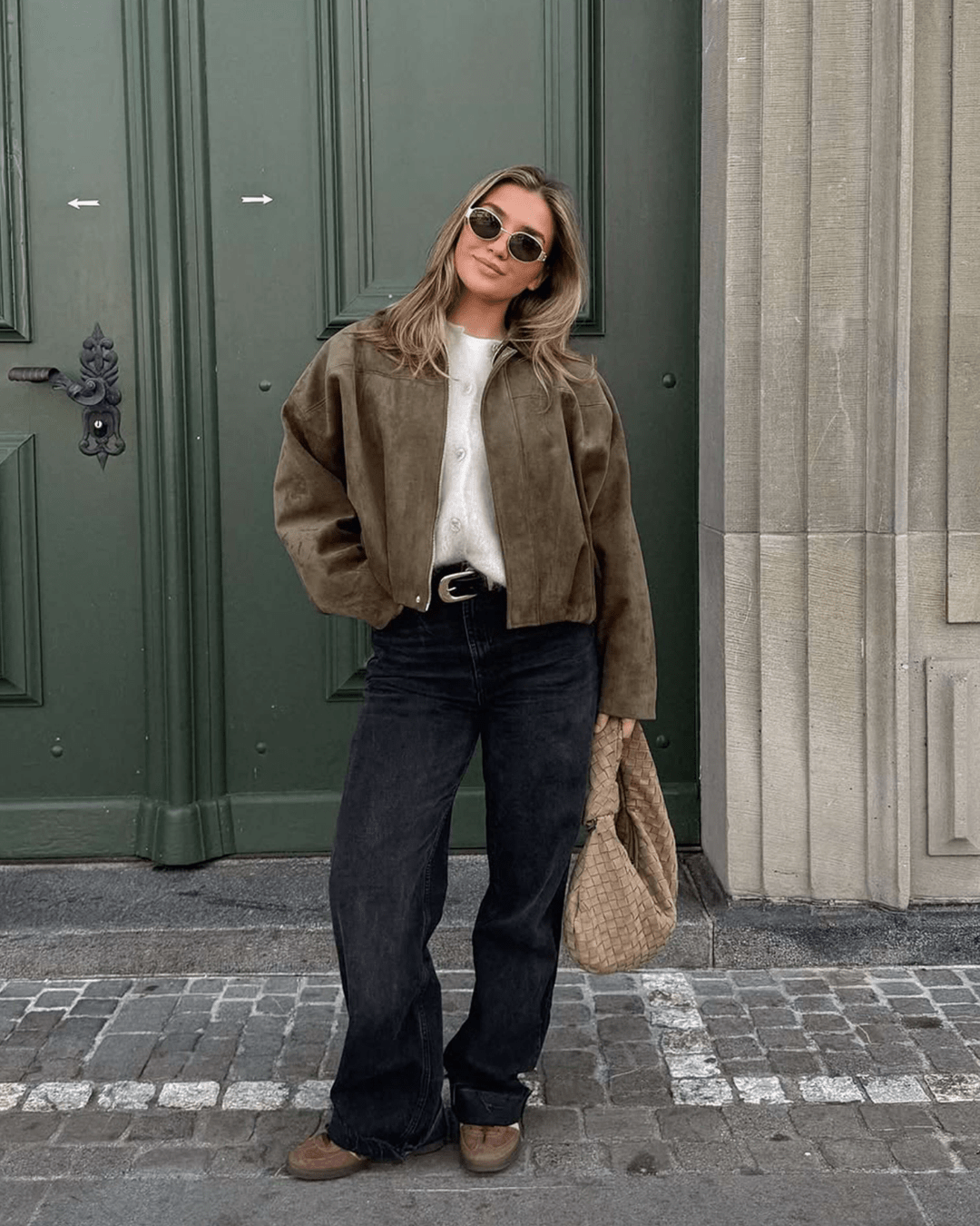 Constance Bomberjacke aus Wildlederimitat