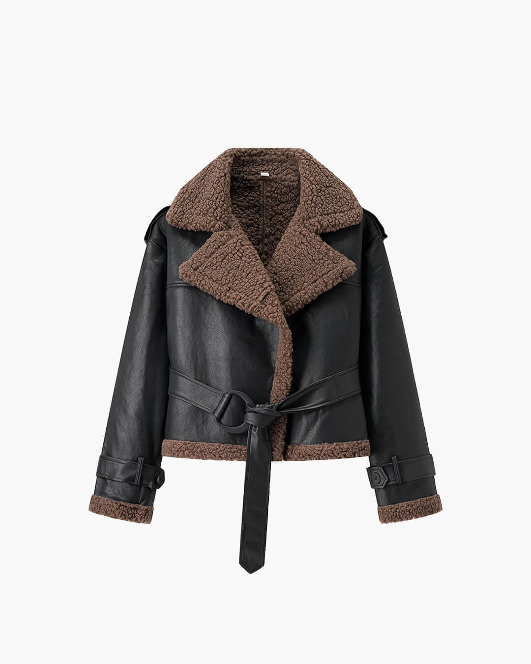 Cora Kurze taillierte Kunstlederjacke