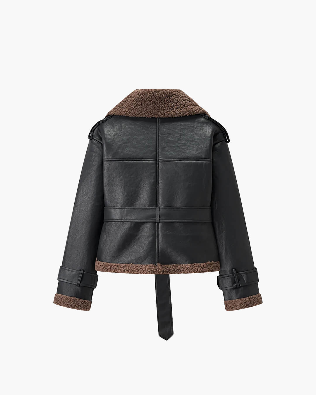 Cora Kurze taillierte Kunstlederjacke