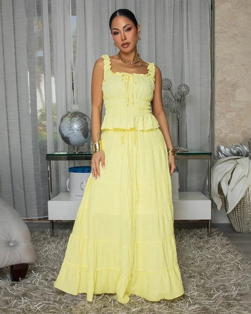 Coralie Boho-Rüschen-Set aus zwei Teilen