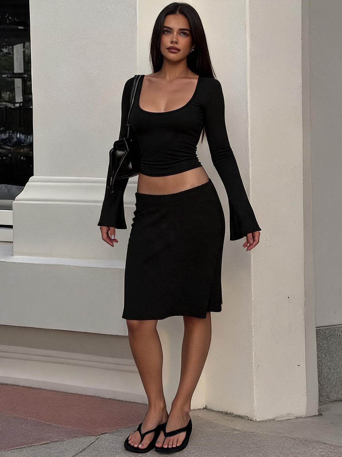 Kaia Set aus Top mit U-Ausschnitt und Rock