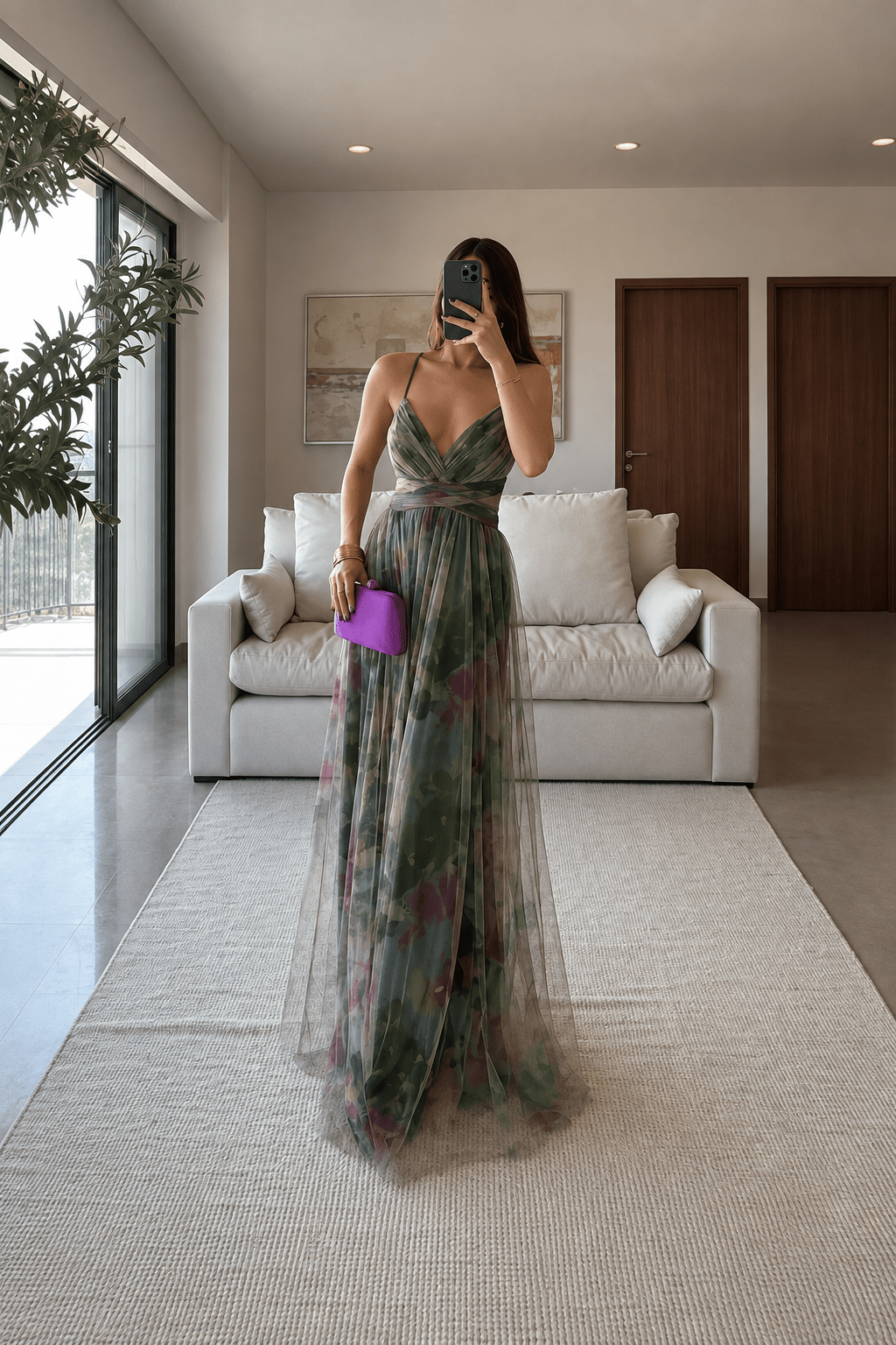 Geblümtes Tüll-Maxikleid „Dahlia“