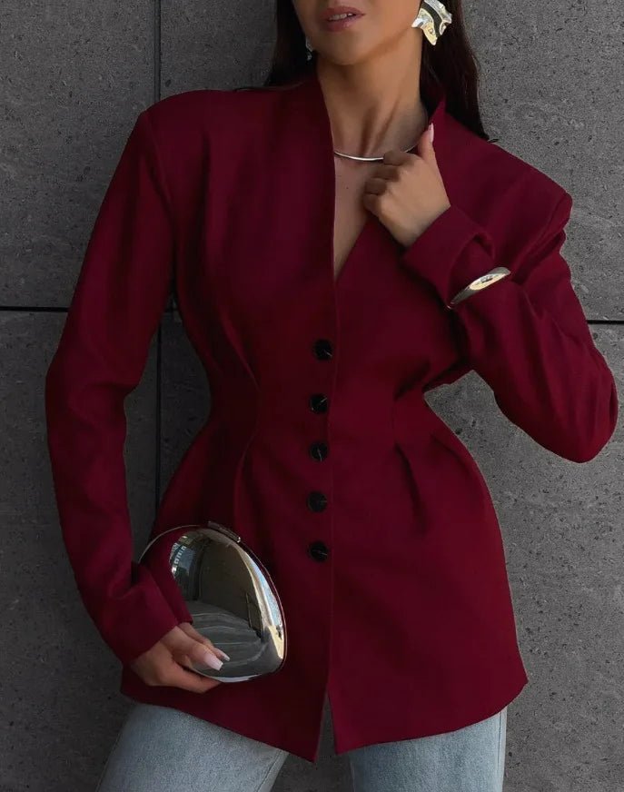 Daniela taillierter Blazer ohne Kragen