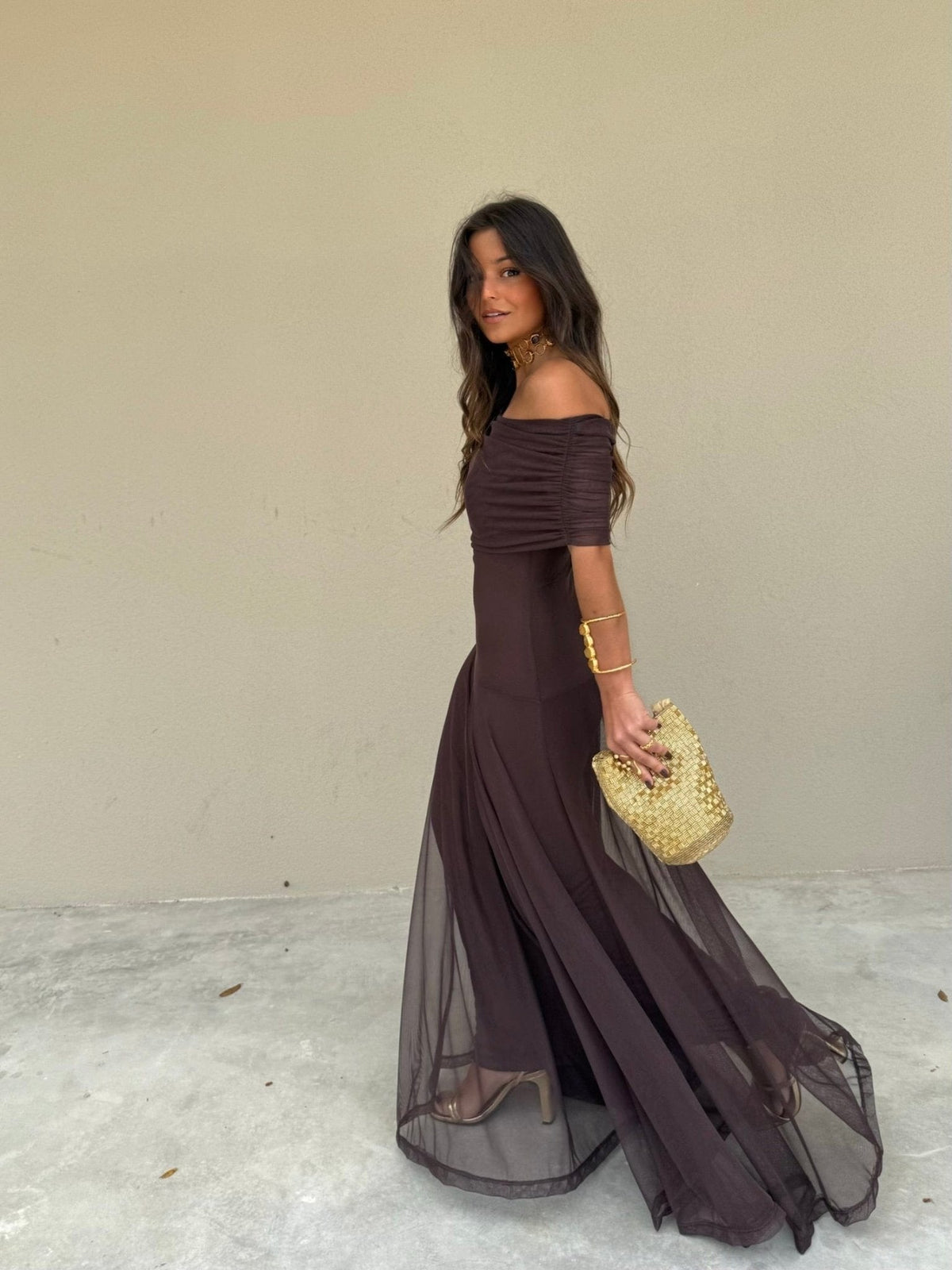 Daniella Mesh-Maxikleid