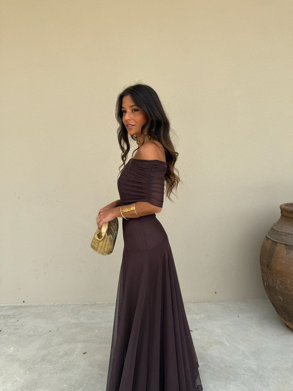 Daniella Mesh-Maxikleid