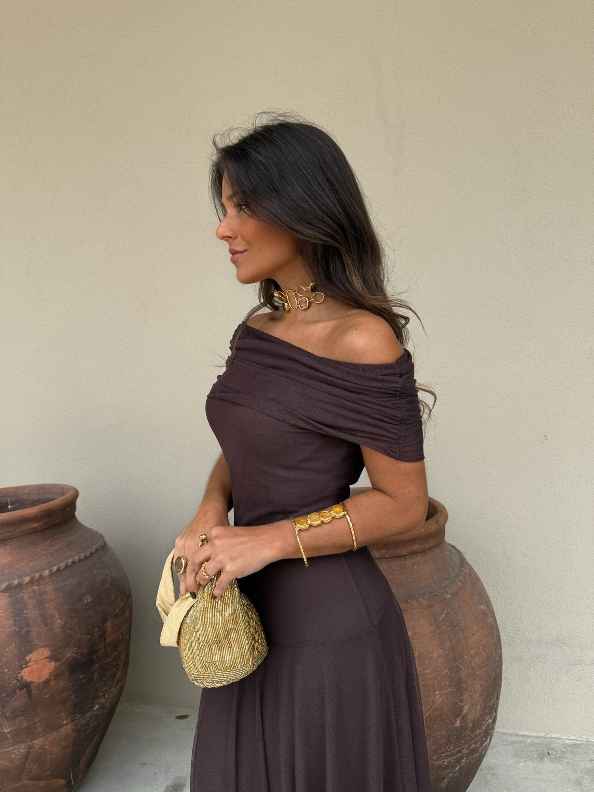 Daniella Mesh-Maxikleid