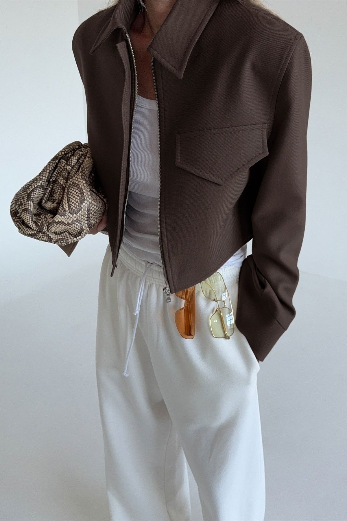 Dida braune Jacke mit Reißverschluss