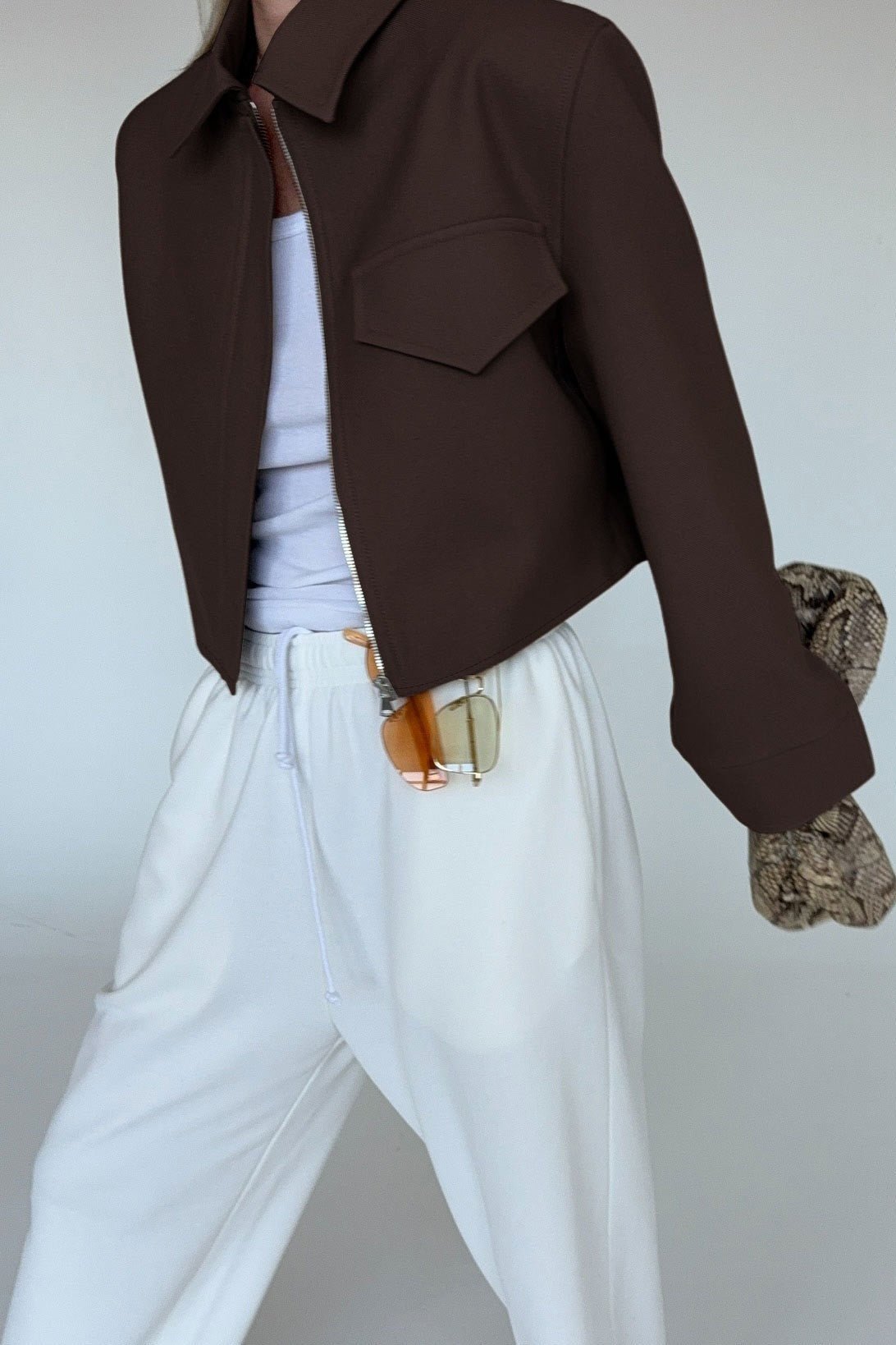 Dida braune Jacke mit Reißverschluss