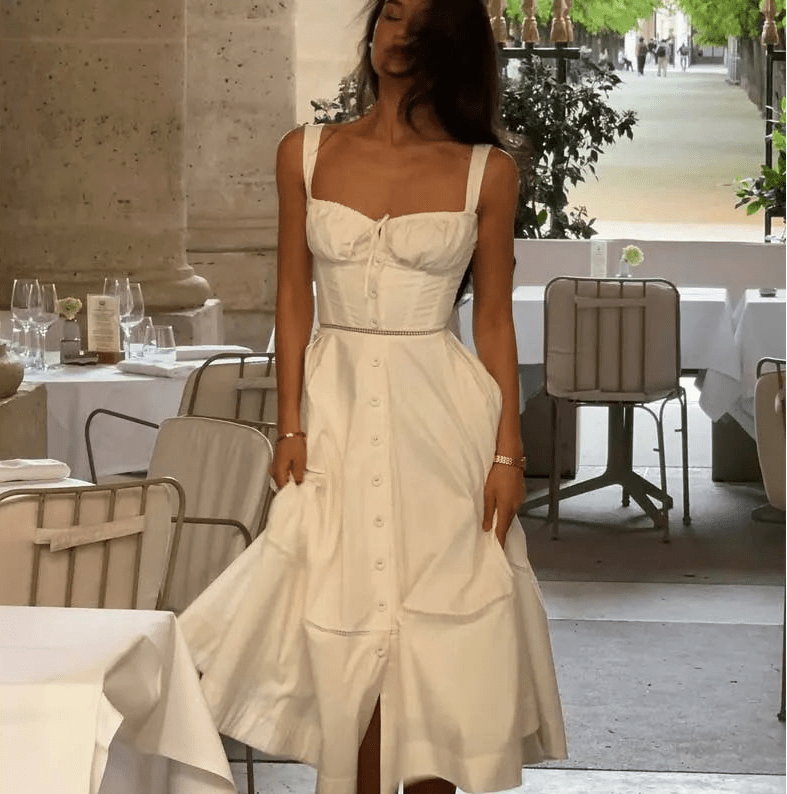 Dina ärmelloses Midikleid mit Herzausschnitt