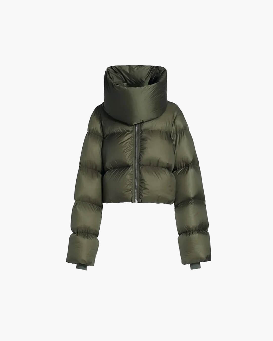 Donna Steppjacke mit Funnel-Neck-Kragen