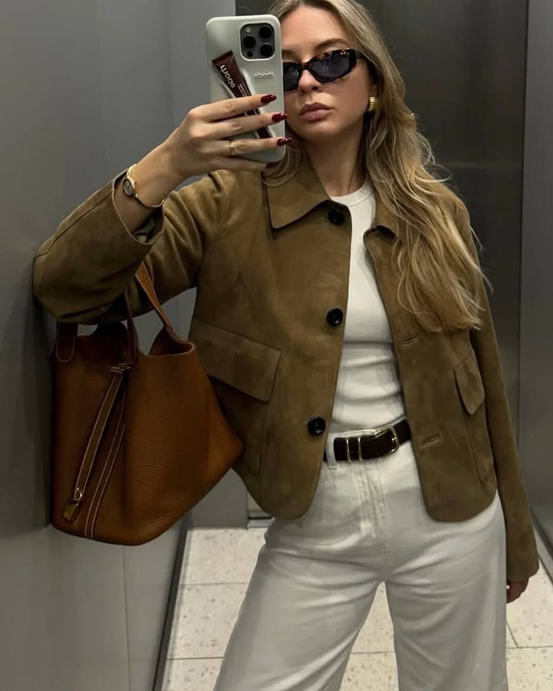 Elara Velourslederjacke