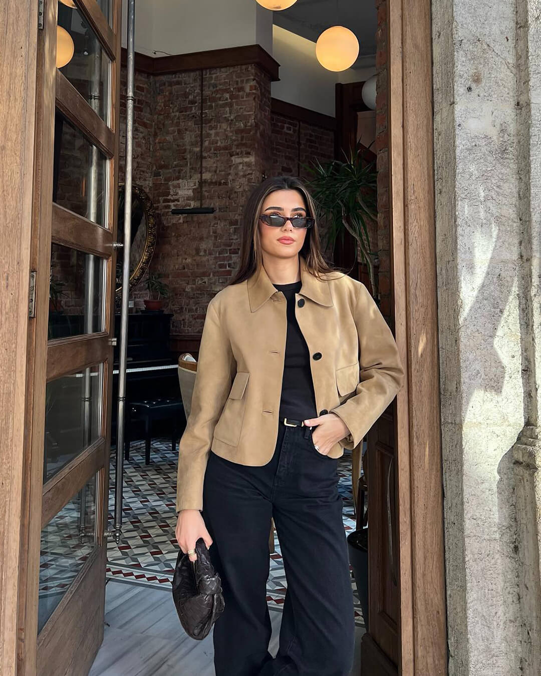 Elara Velourslederjacke