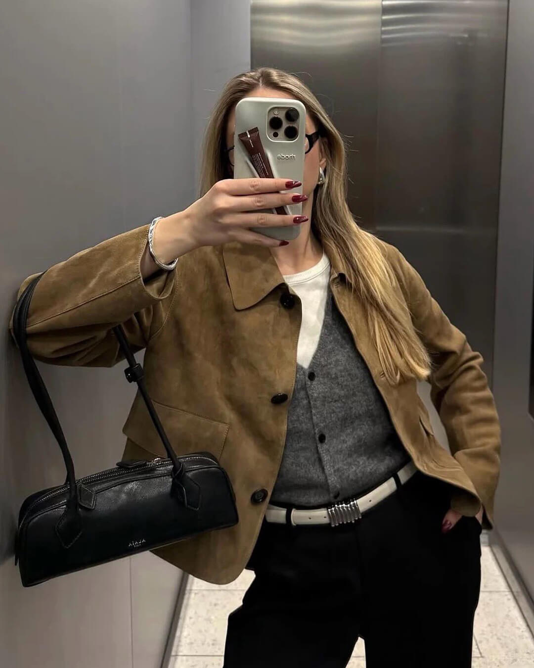 Elara Velourslederjacke