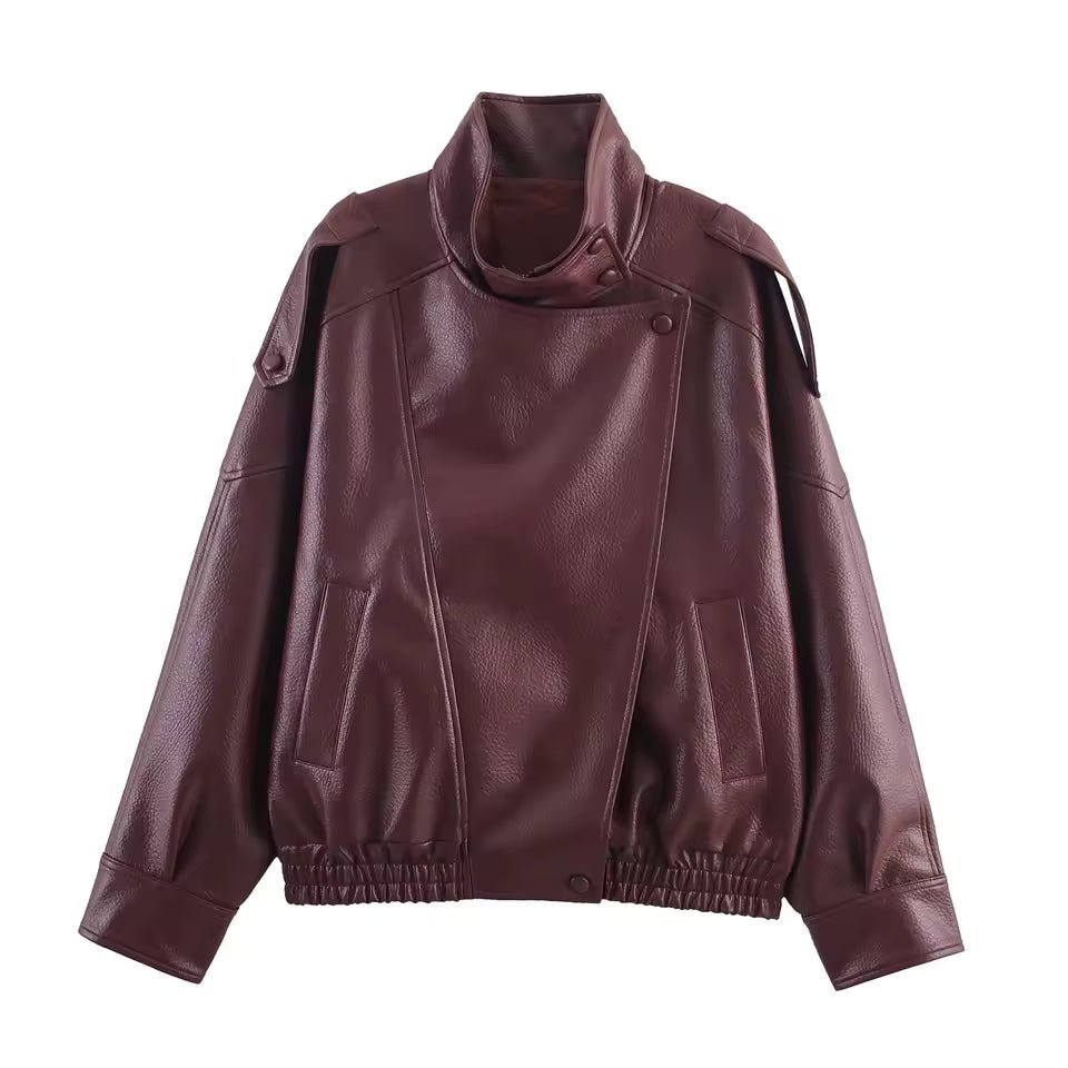 Elena Asymmetrische Jacke mit Knöpfen und Taschen