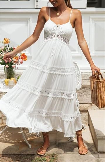 Elena Ärmelloses langes Boho-Sommerkleid