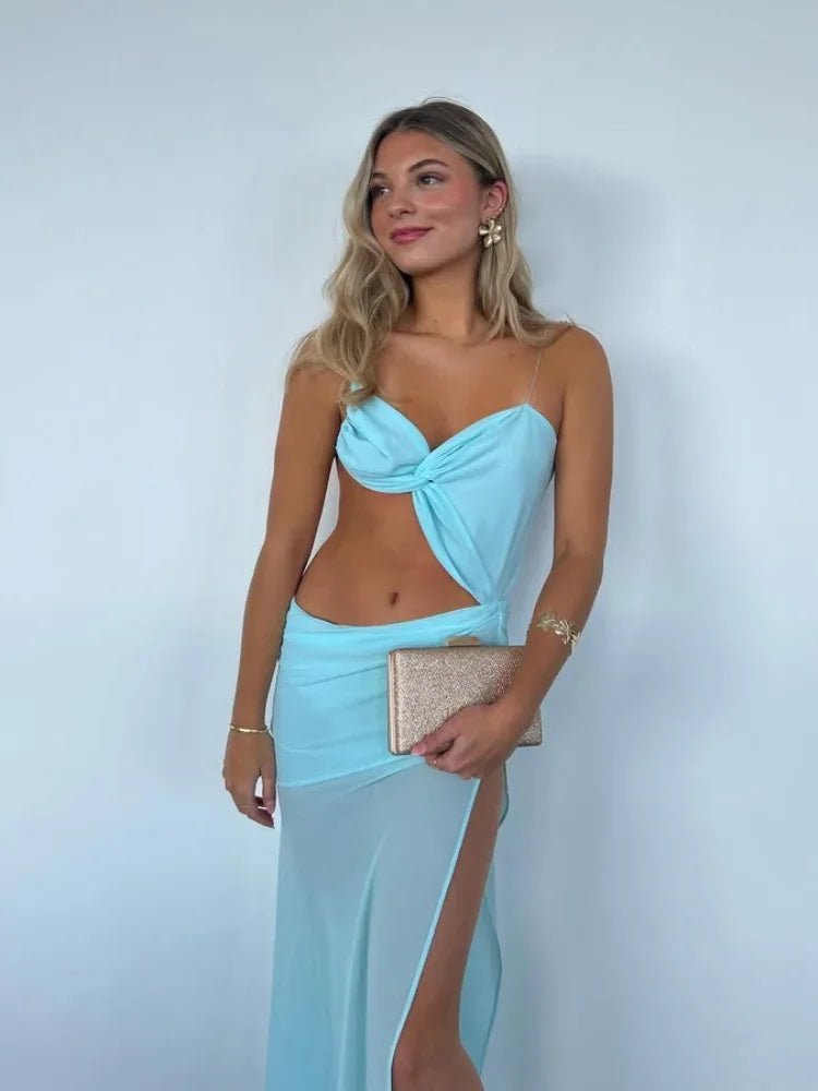 Ellie Maxikleid aus Mesh mit Cut-outs