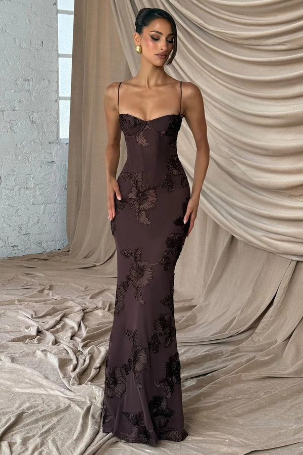 Elodie Kleid mit Applikation und Bindebändern am Rücken