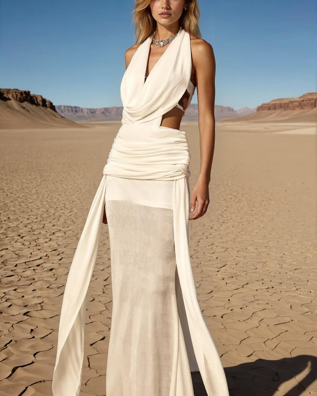 Elyse Maxikleid mit Neckholder und offenem Rücken