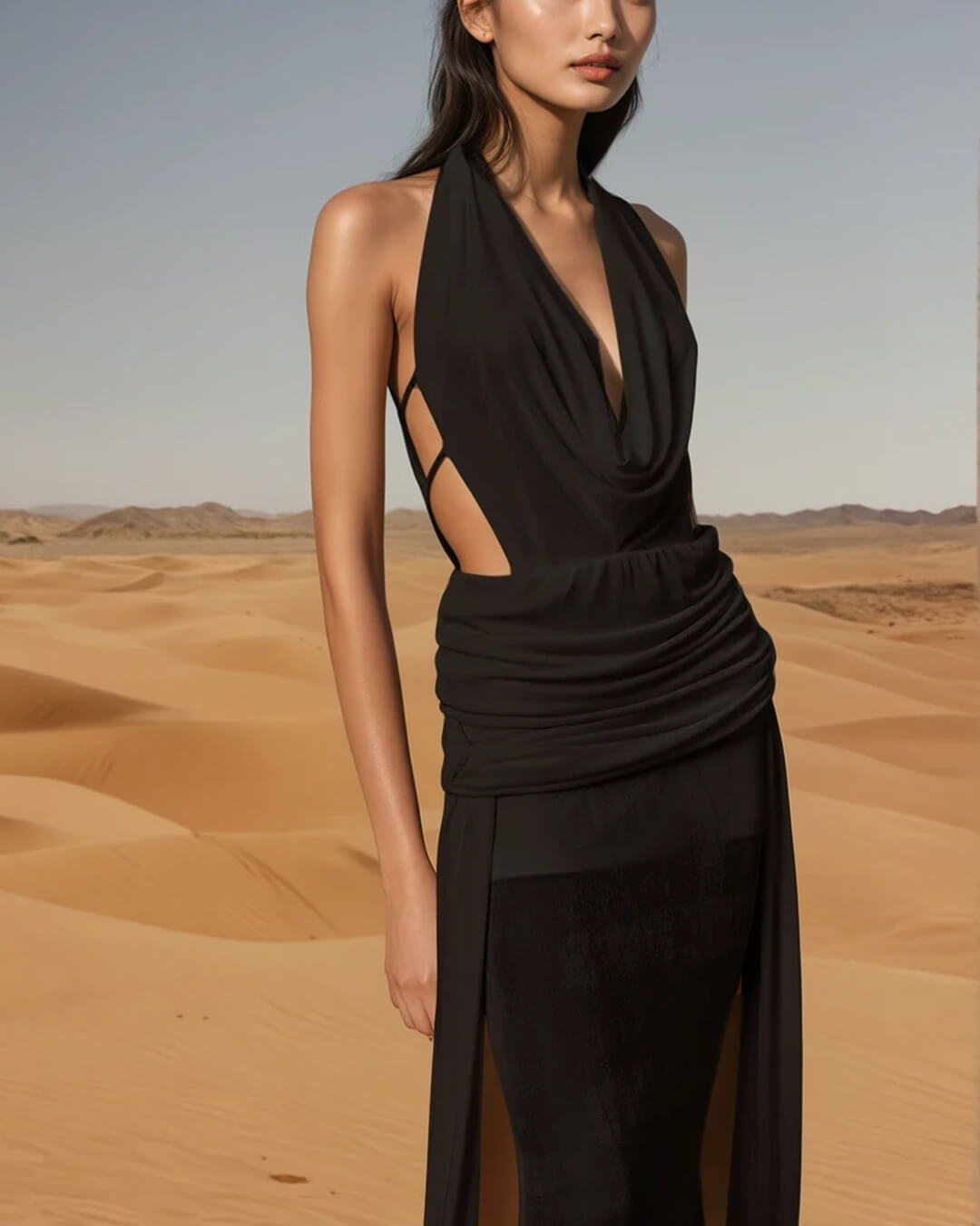 Elyse Maxikleid mit Neckholder und offenem Rücken