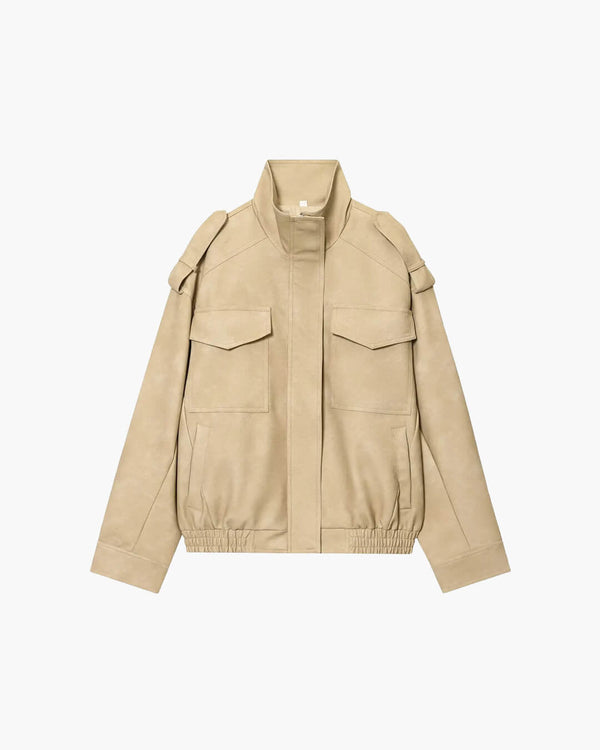 Elyssa Wildleder-Bomberjacke