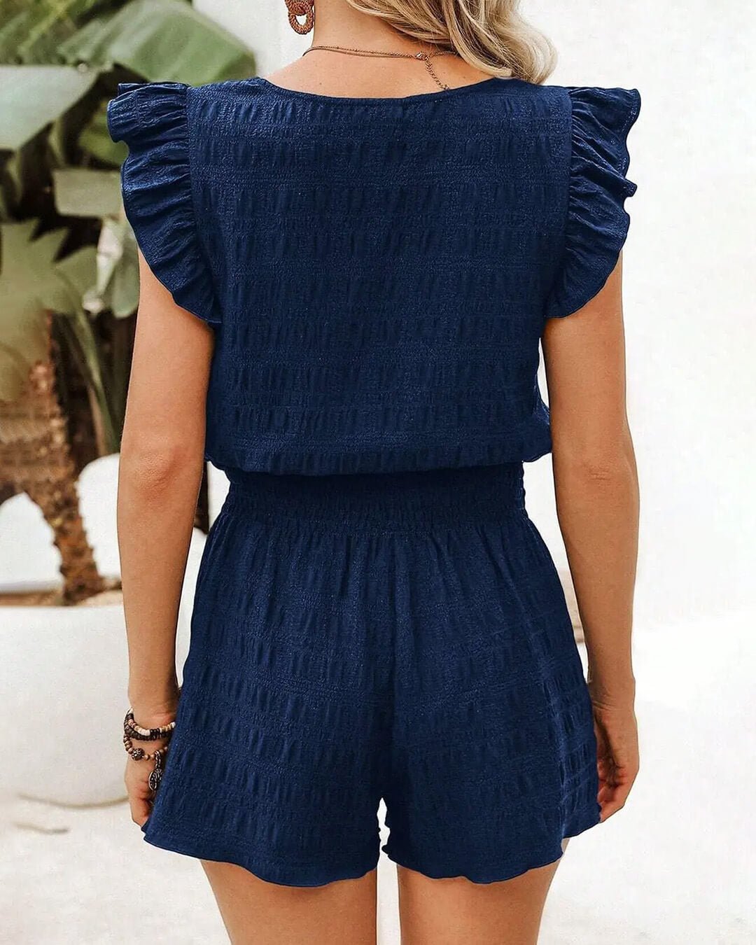 Emily Set aus strukturierter Bluse und Shorts