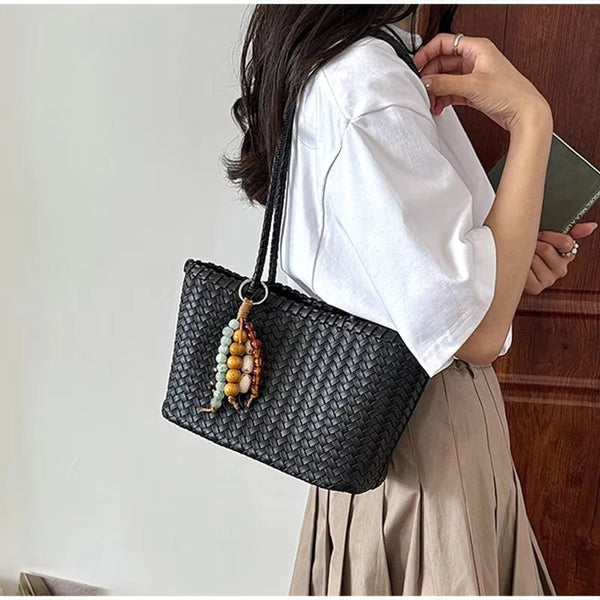 Emma Straw Woven Tote Bag