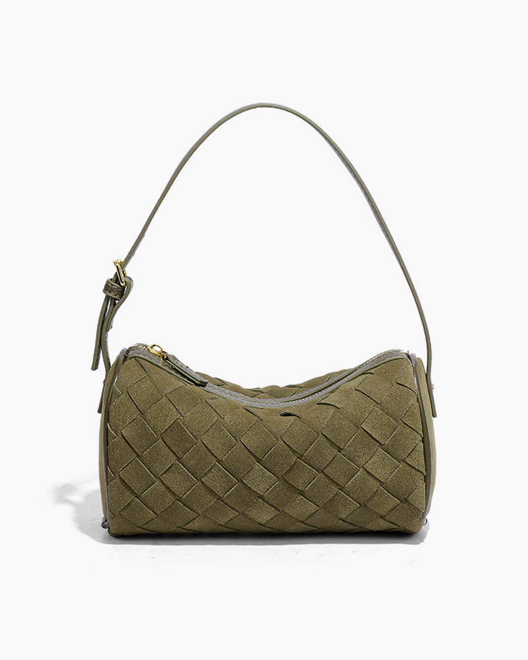 Eva Geflochtene Wildledertasche