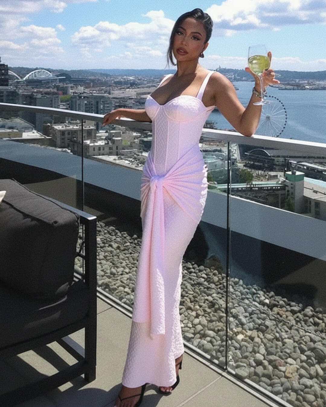 Evette Ärmelloses Korsett-Maxikleid