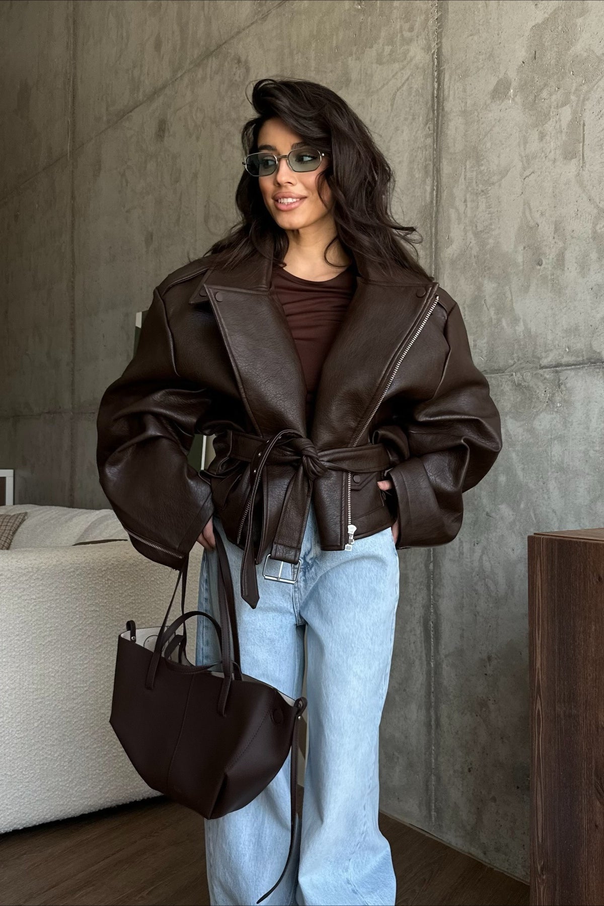 Evita Jacke aus veganem Leder