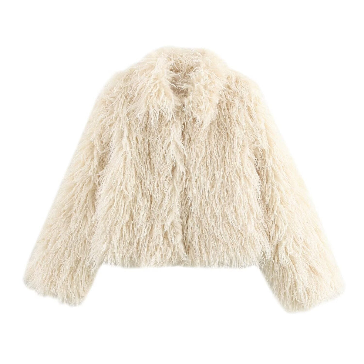 Flauschige Kunstpelzjacke