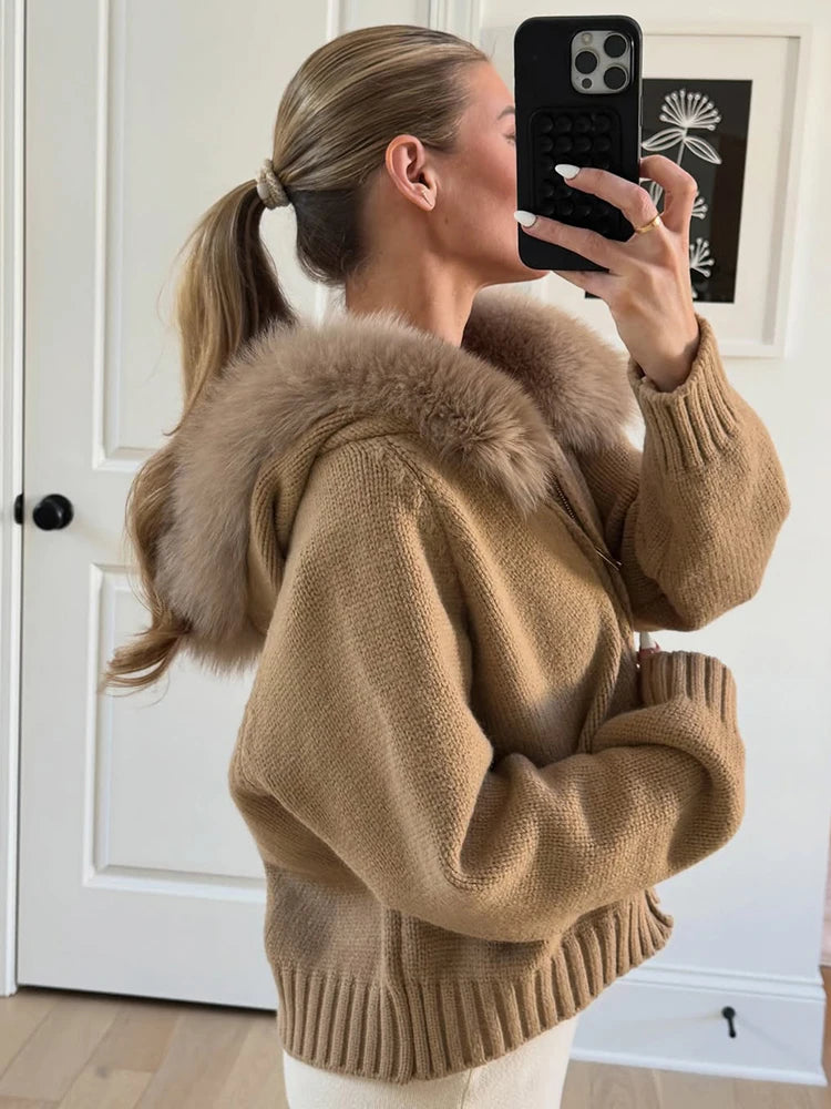 Oversize-Cardigan aus Kunstpelz