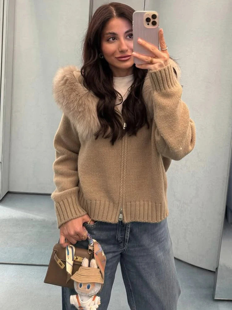 Oversize-Cardigan aus Kunstpelz