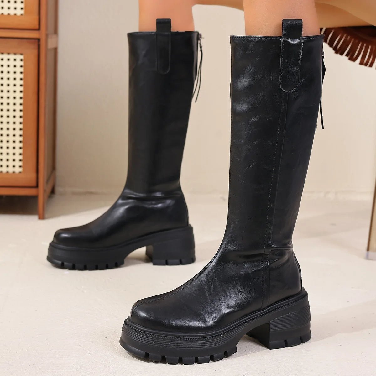 Feliz Lederstiefel mit kniehohem Schaft